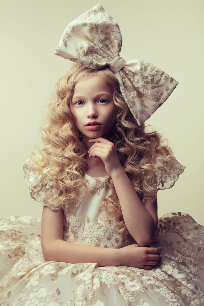 studio girl portrait ivory