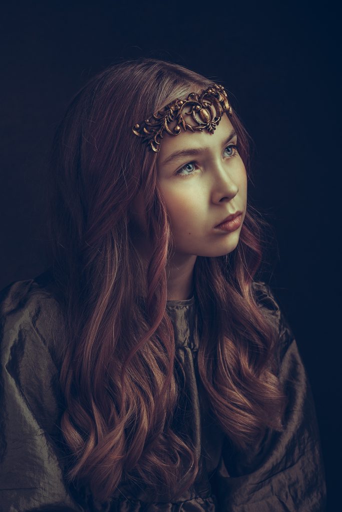 Girl fantasy crown studio portrait fine art